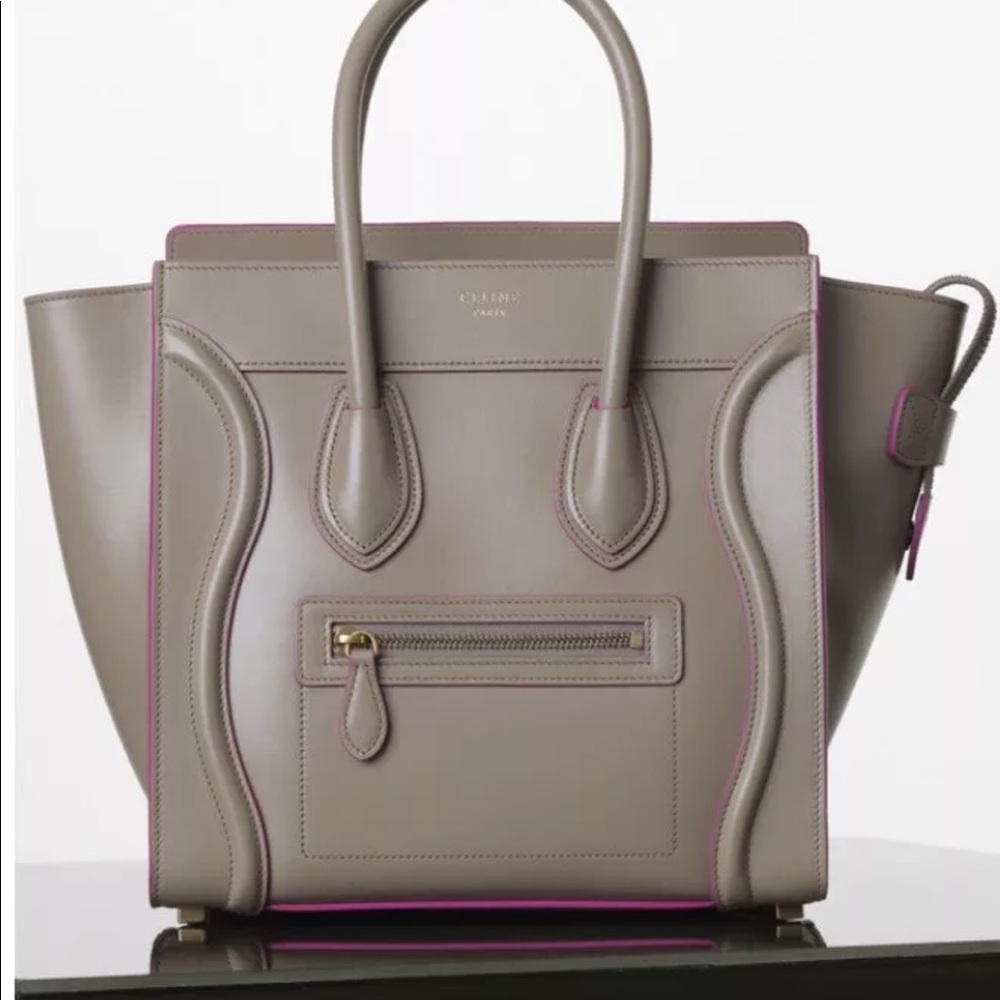 Celine mini luggage Palmellato like new beige/pink